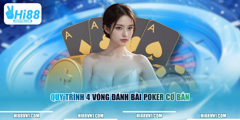 Quy trình 4 vòng đánh bài Poker cơ bản